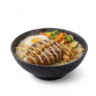 Arroz con Hamburguesa Angus